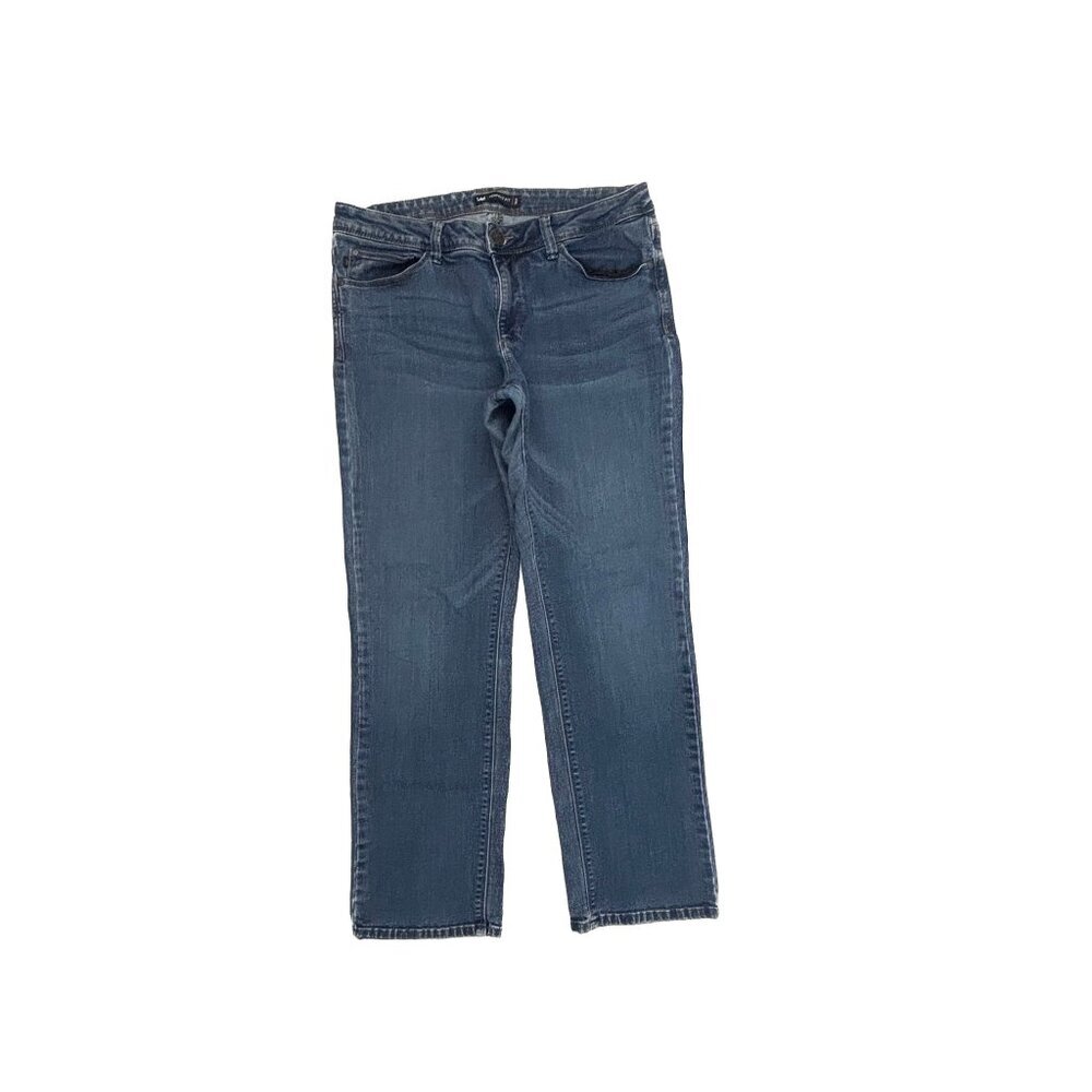 Lee Perfect Fit Straight Leg Women's size 14P‎ Dark Wash Blue Denim jeans